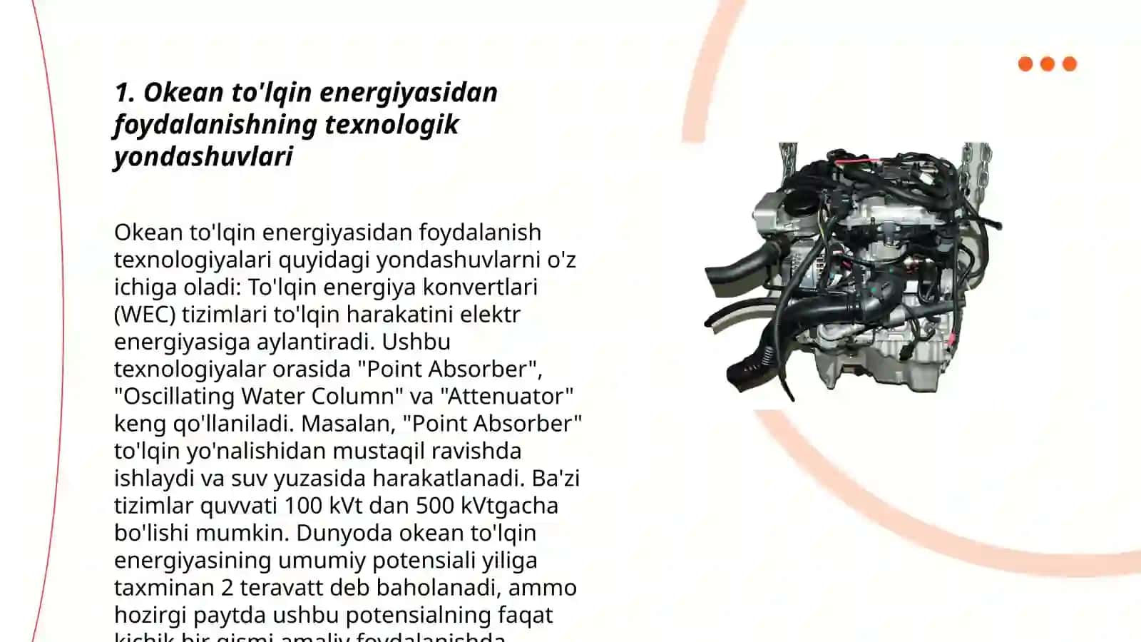 Okean tòlqini energiyasidan foydalanish bòyicha hozirgi kunda olib borilayotgan tadqiqotlar 3