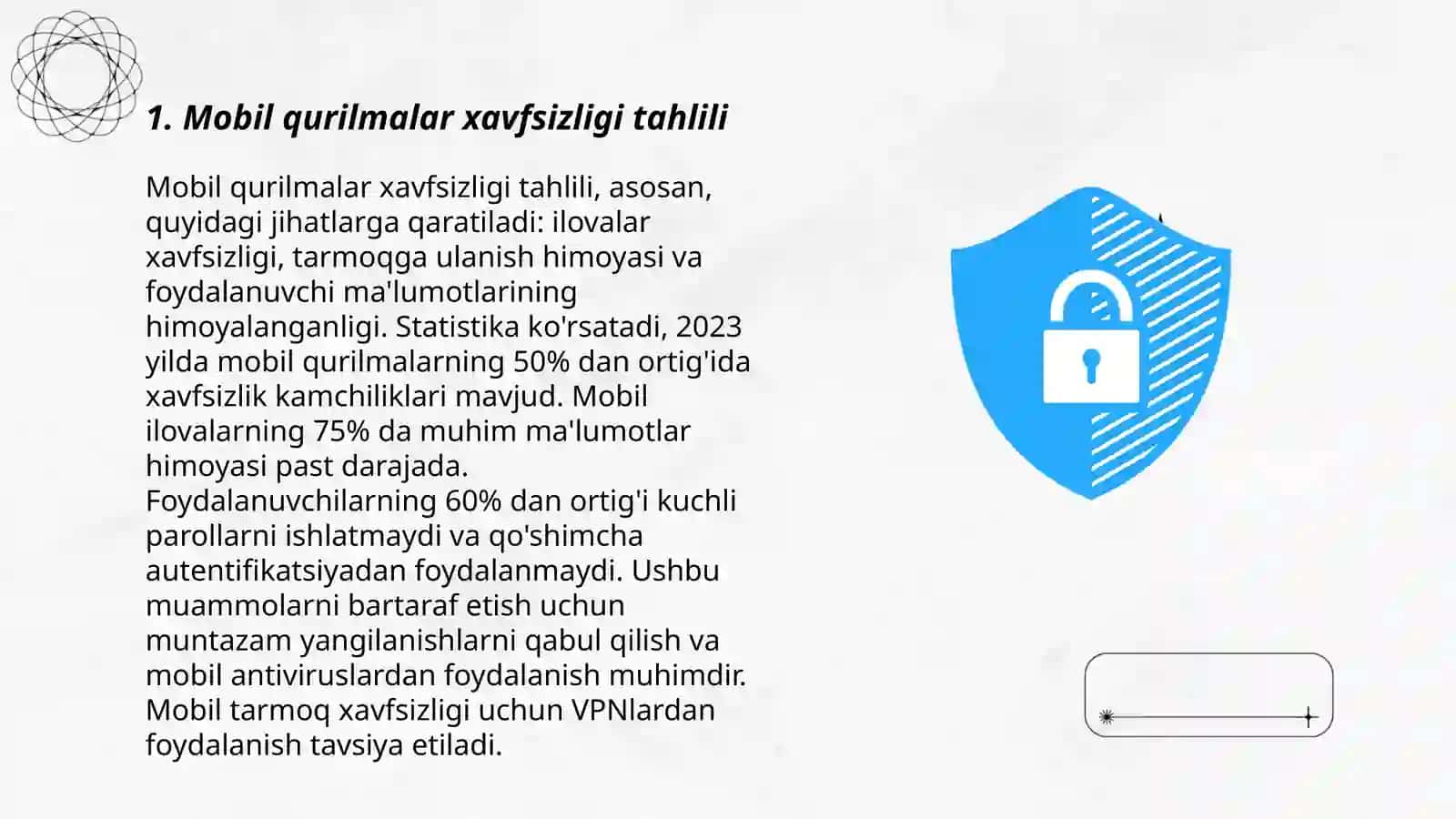 Mobil qurilmalar xavfsizligi va maʼlumotlarni himoya qilish 3