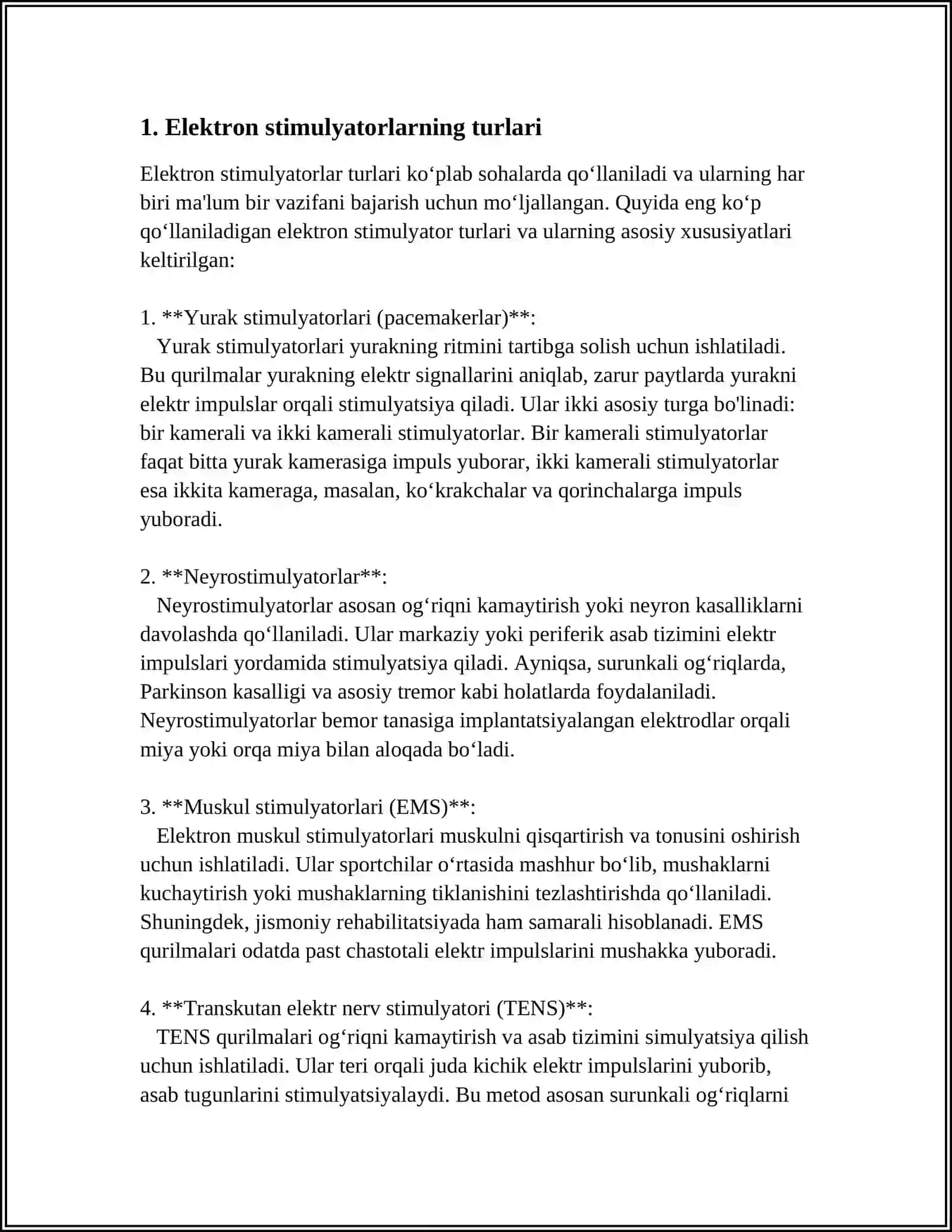 ELEKTRON STIMULATORLAR. PAST CHASTOTALI FIZIOTERAPEVTIK ELEKTRON APPARATLAR 3