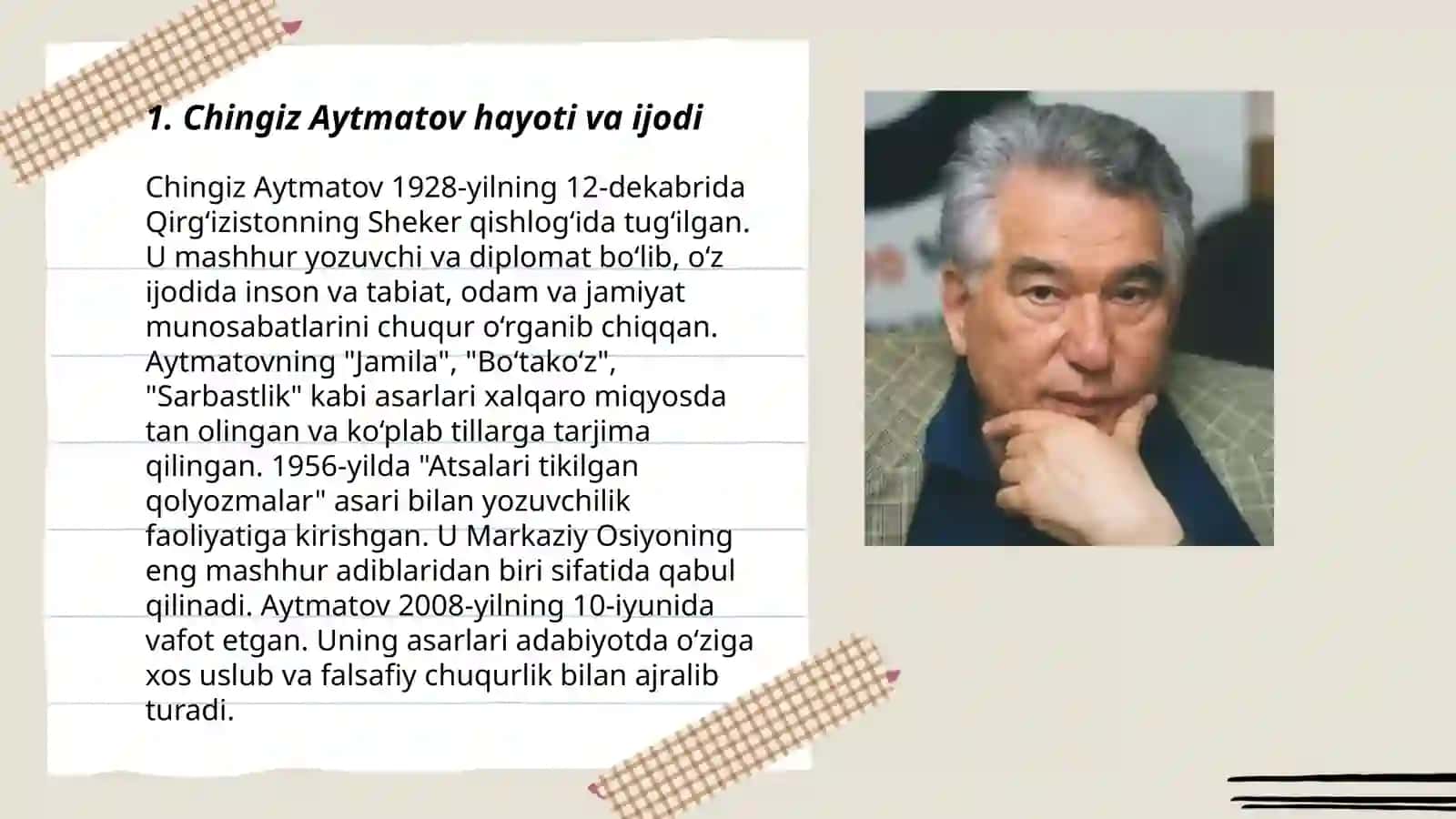 Chingiz Aytmatovning Somon yóli asari 3
