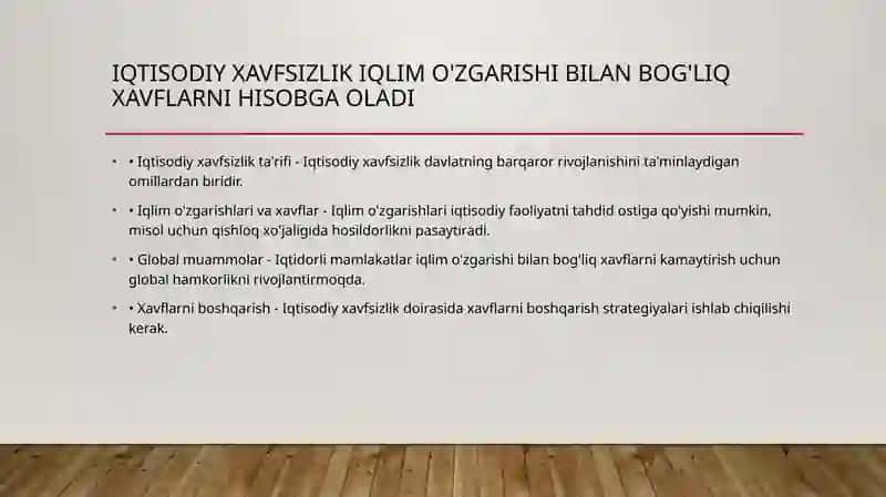 Iqtisodiy xavfsizlik va iqlim o'zgarishi 3