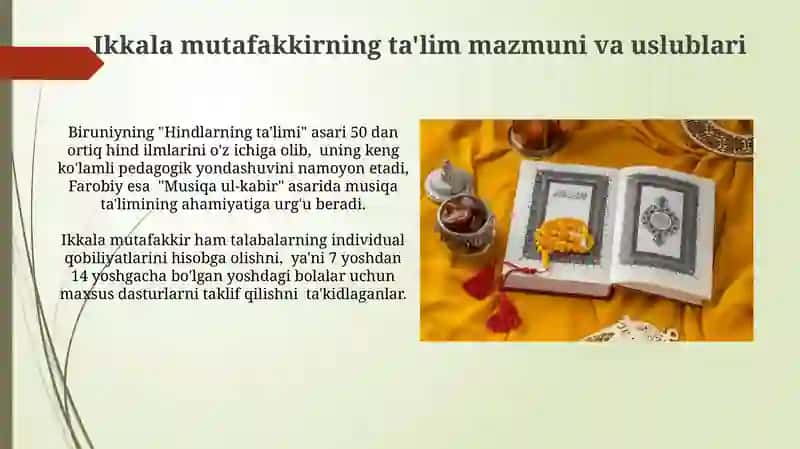 Abu Nasr Forobiy va Abu Rayhon Beruniyning pedagogik fikrlari 3