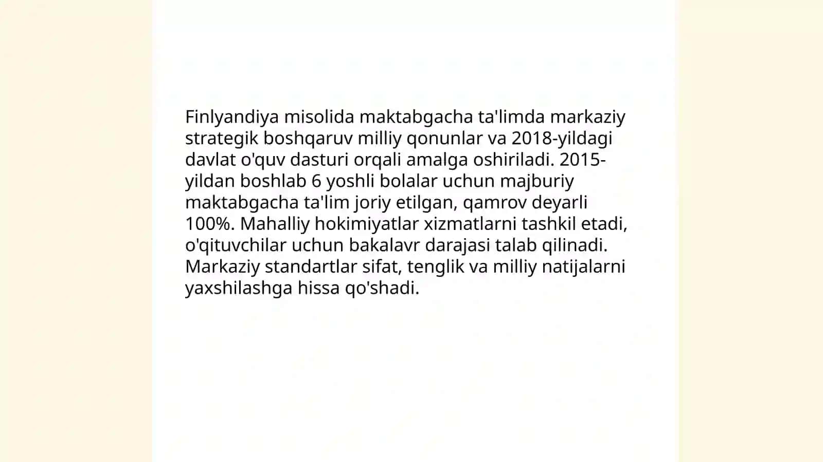 Turli mamlakatlarda maktabgacha ta’limda markazlashtirilgan tashkilotni qo‘llash 3