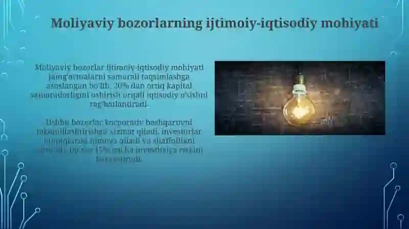 Moliyaviy bozorlar:ijtimoiy iqtisodiy mohiyati va tarkibi 3