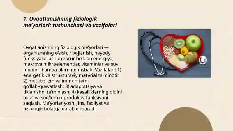 Ovqatlanishning fiziologik me’yorlari 3