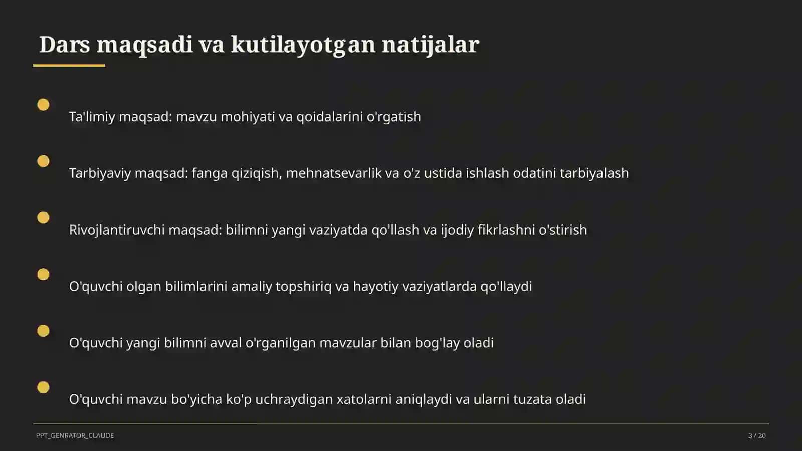 Boshlang'ich sinf: Matematika (1–4) — metodik birlashma uchun 3