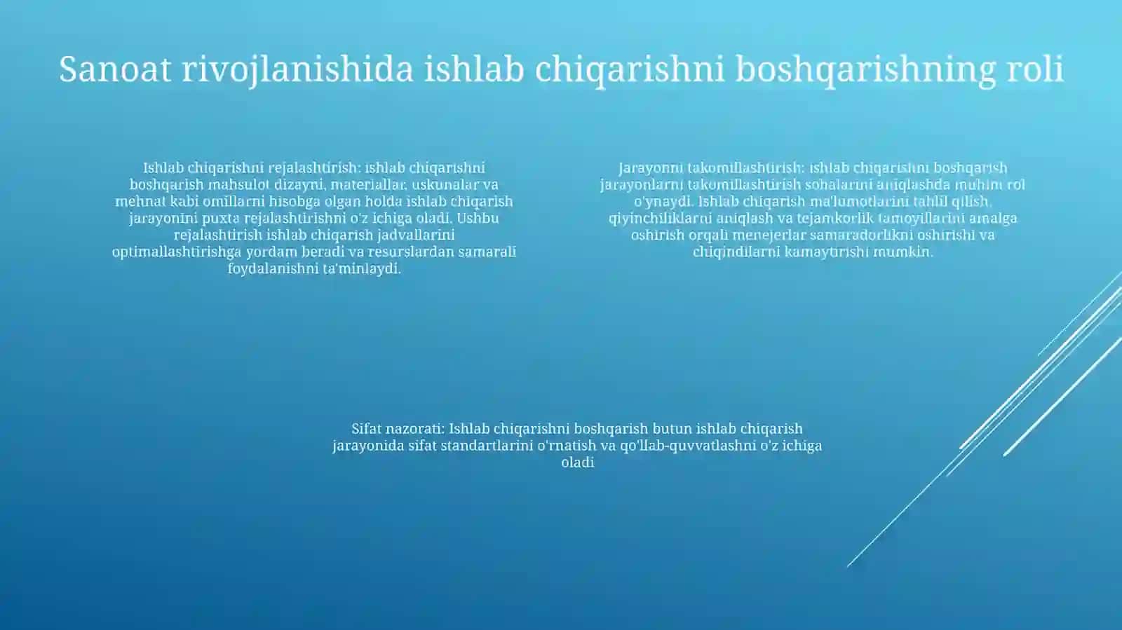 Ishlab Chiqarish Menejmentining Sanoat Korxonalari Rivojlanishidagi OʻRni 3