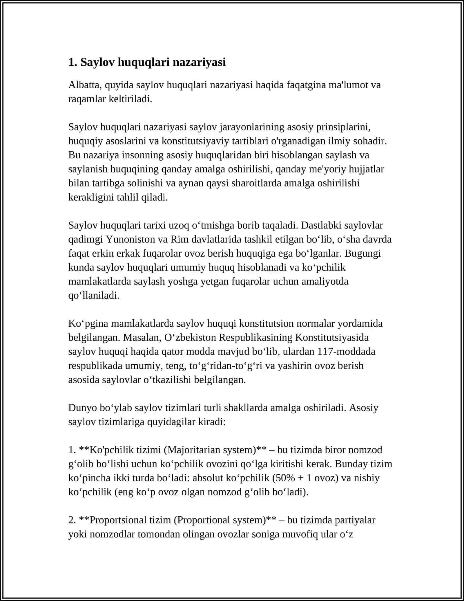SAYLOV HUQUQLARI NAZARIYASI 3
