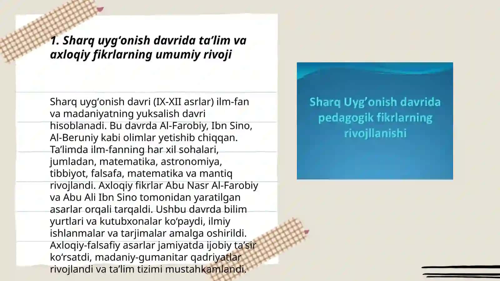 Sharq uygʻonish davrida pedogogik fikrlarning rivojlanishi 3