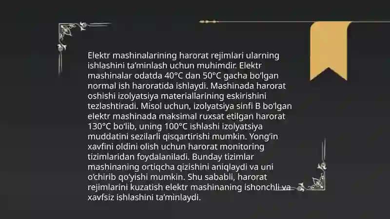Elektr mashinalarining ekspluatatsiya rejimlari 3