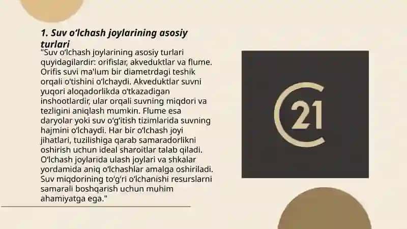 Suv oʻlchash joylarining turlari va ularning tuzilishi 3