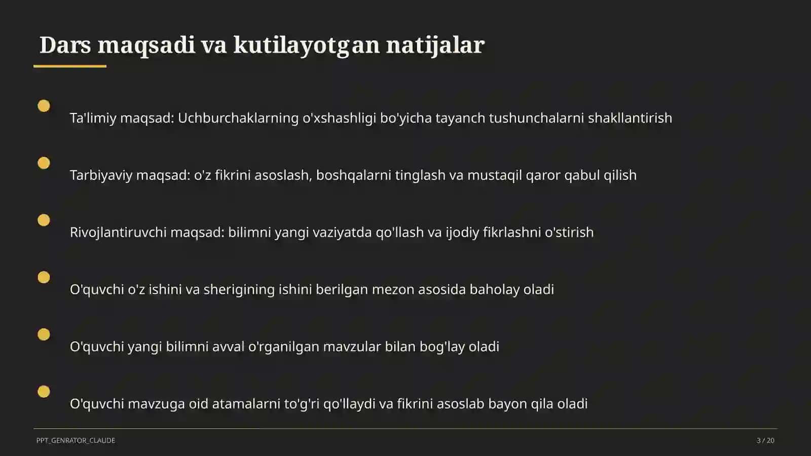 Uchburchaklarning o'xshashligi (8-sinf) 3