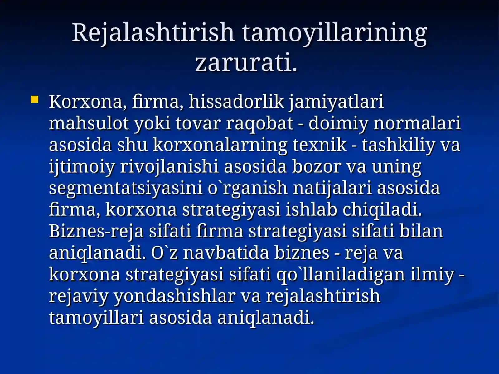 Iqtisodiy rivojlanishning yuqori suratlarda ta'minlash sharoitida korxonada biznes rejalashtirish va takomillashtirish 3
