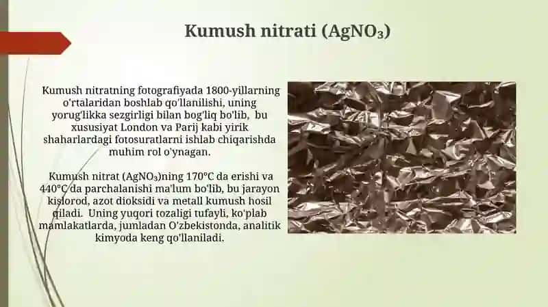 Kumush va uning birikmalari 3