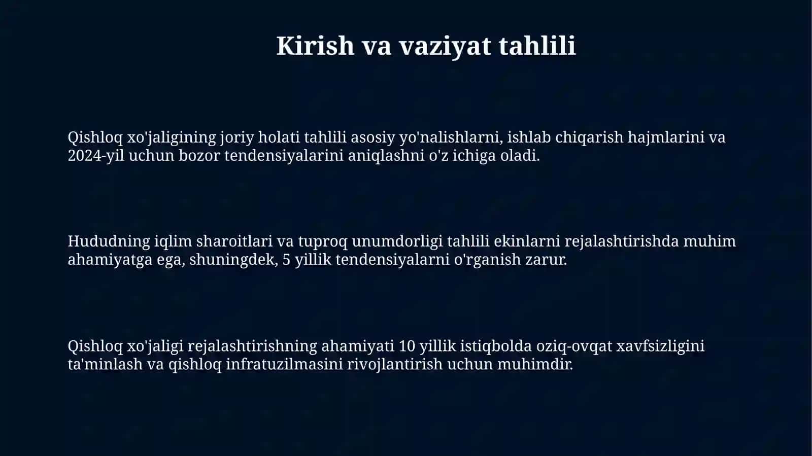 Qishloq Xo’jaligida rejalashtirishni boshqarish 3