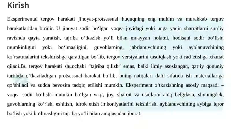 Tergoveksprimenti o’tkazish asoslari va tartibi 3