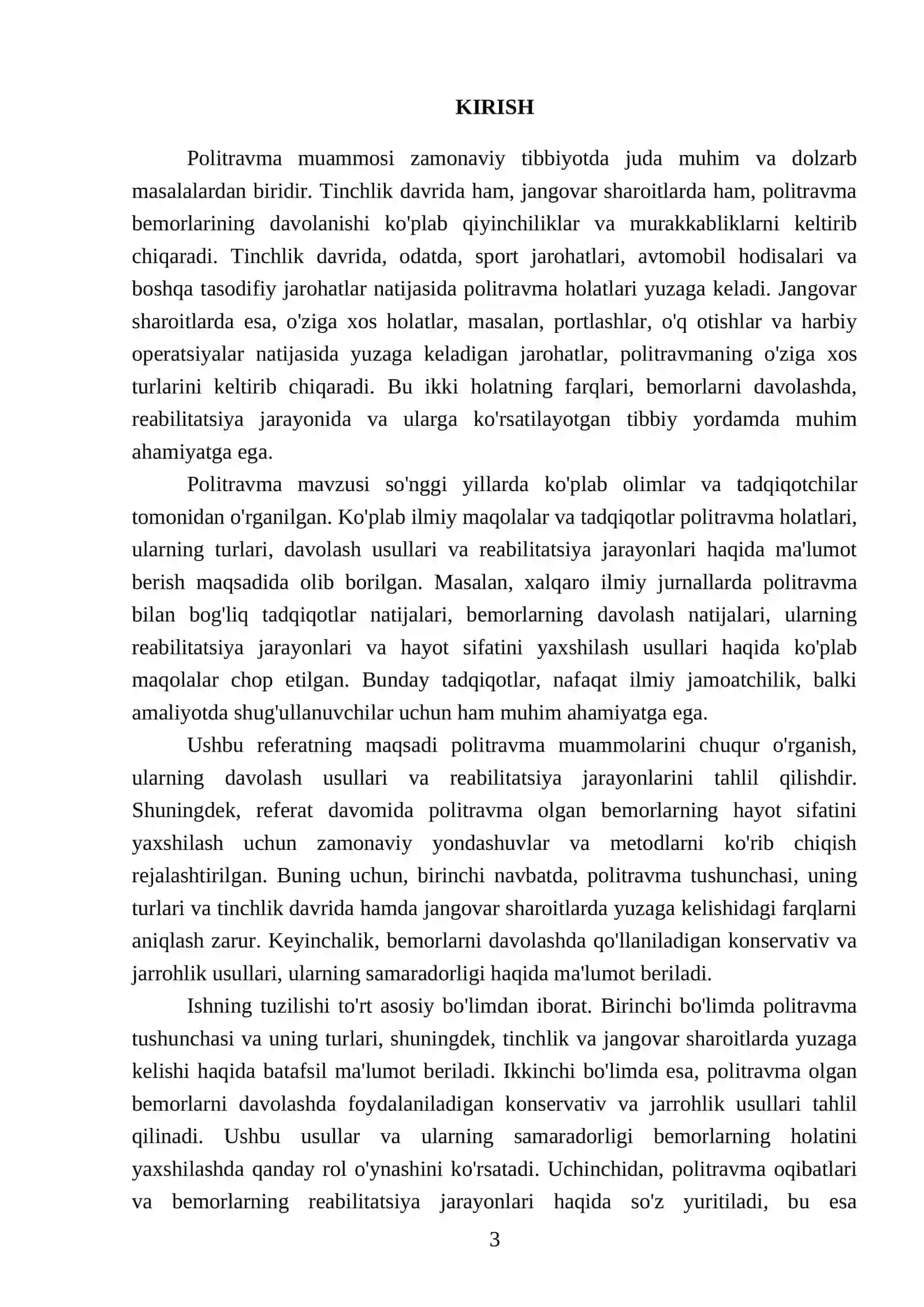 Tinchlik davrida va jangovor sharoitda politravma muammolari va oqibatlqri 3