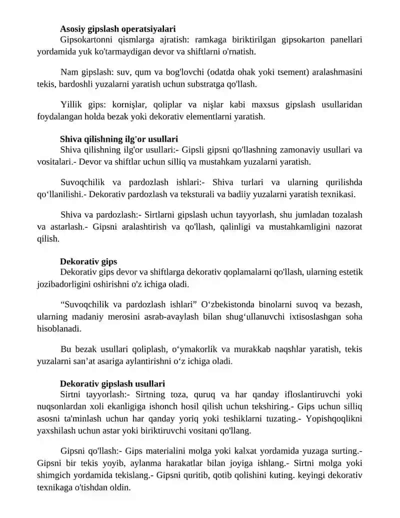 Suvoqchilik Va Pardozlash Ishlari 3