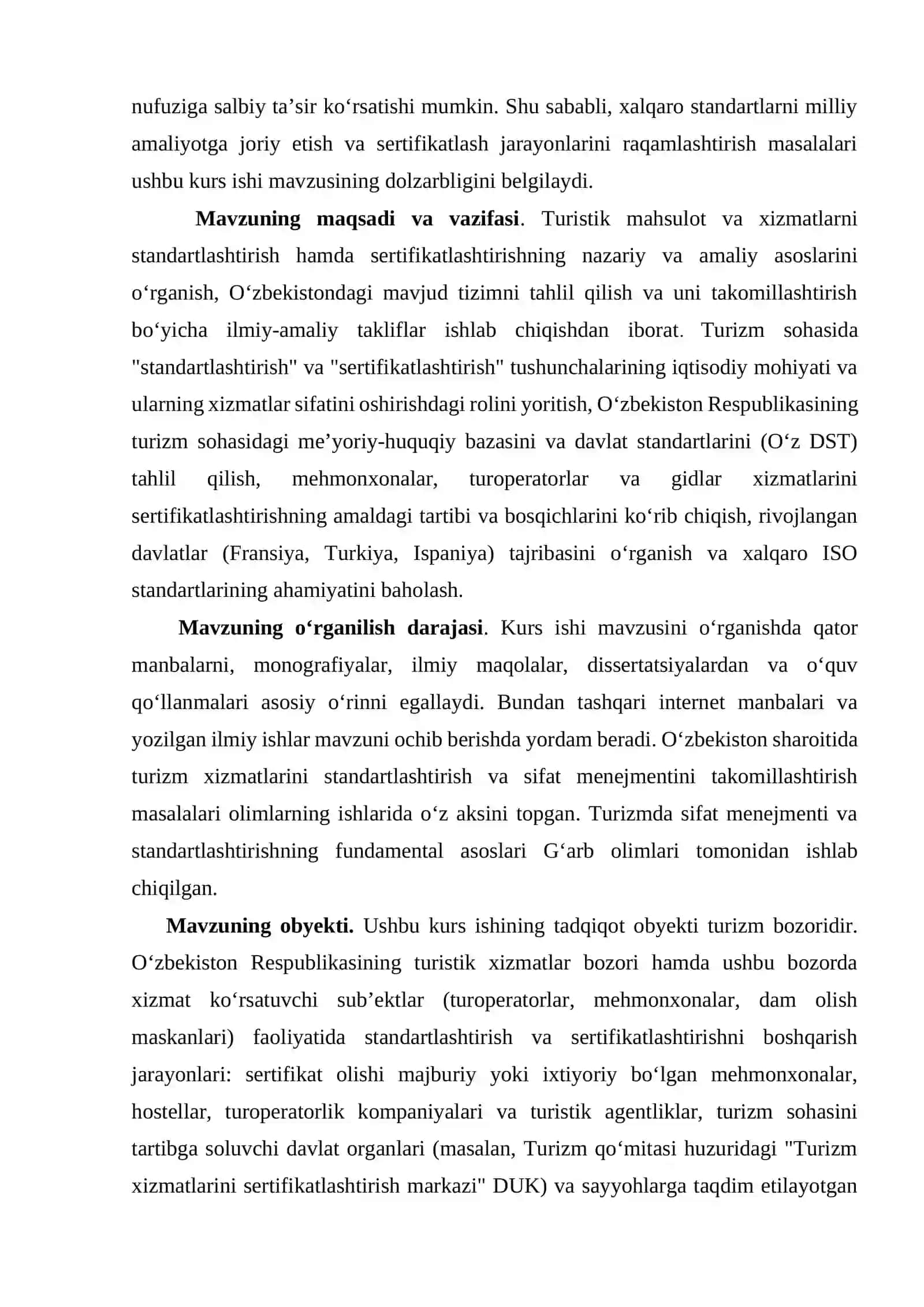 TURISTIK MAHSULOTNI SERTIFIKATLASHTIRISHNING VA STANDARTLASHTIRISHNING NAZARIY ASOSLARI 3