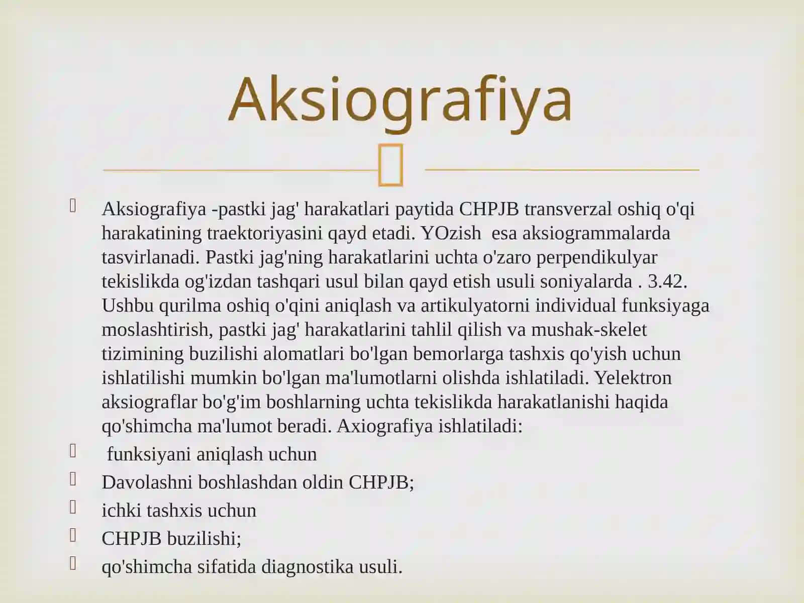 Pastki jagʻ harakatlarini teksgirish usullari. 3