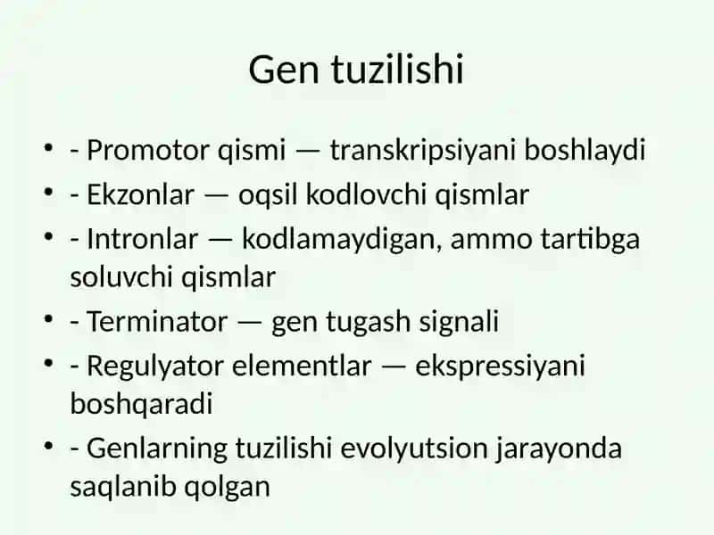 Gen haqidagi zamonaviy qarashlar 3