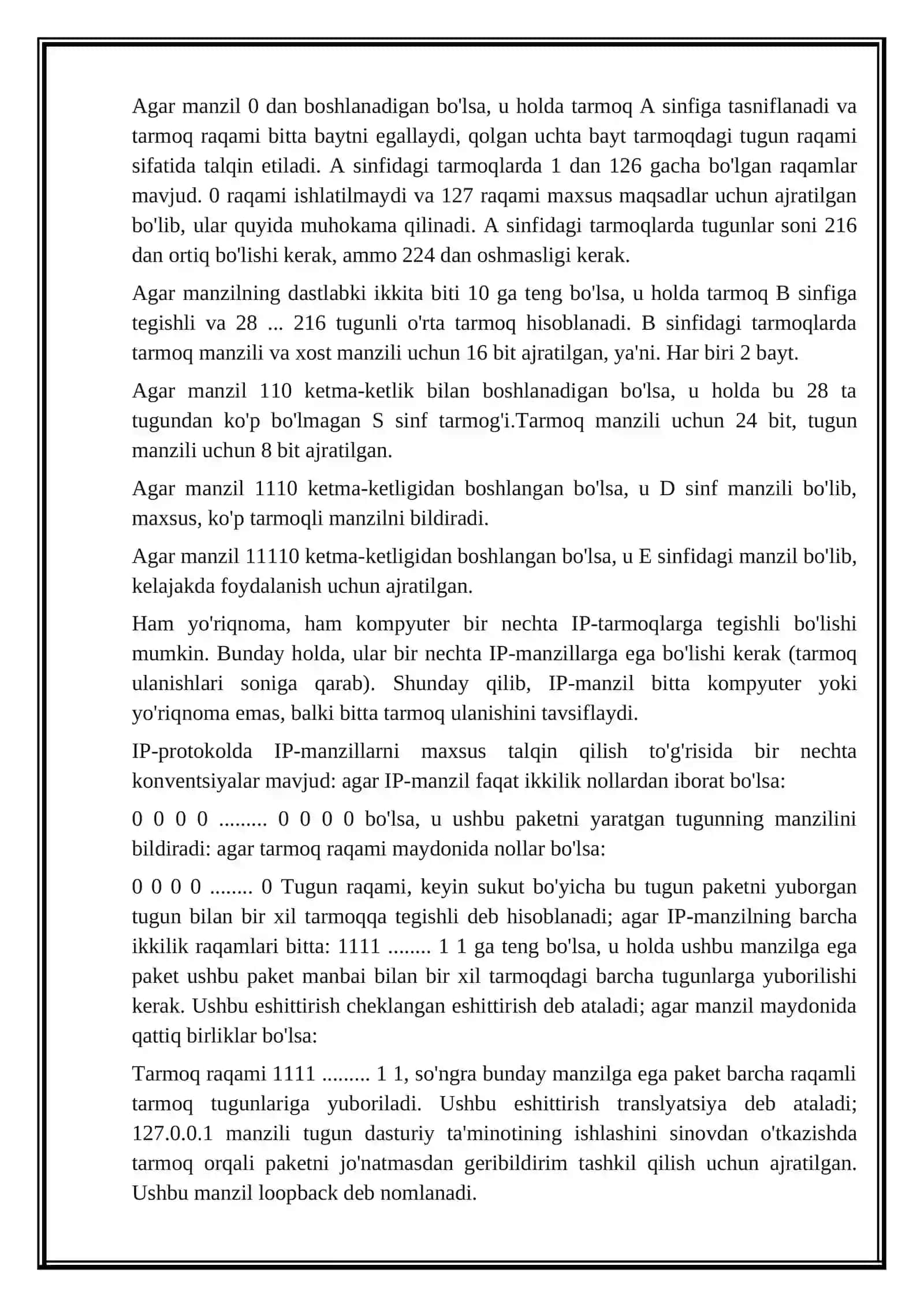 IP-ADRESLASHDA MASKALARDAN FOYDALANISH 3