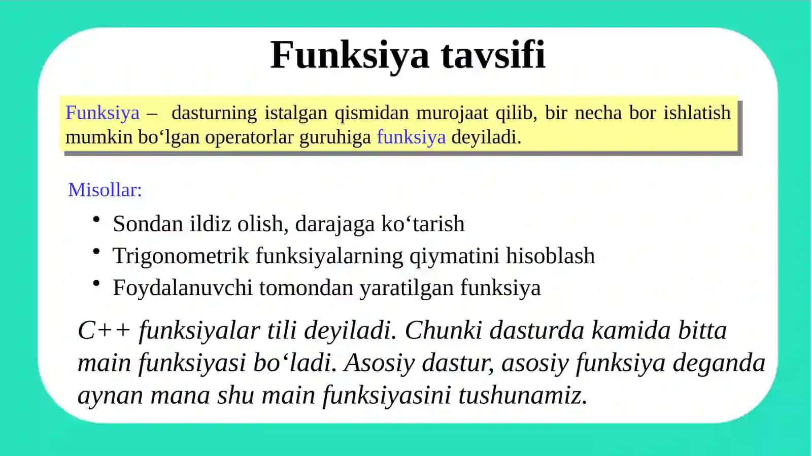 C++ da funksiyalar 3