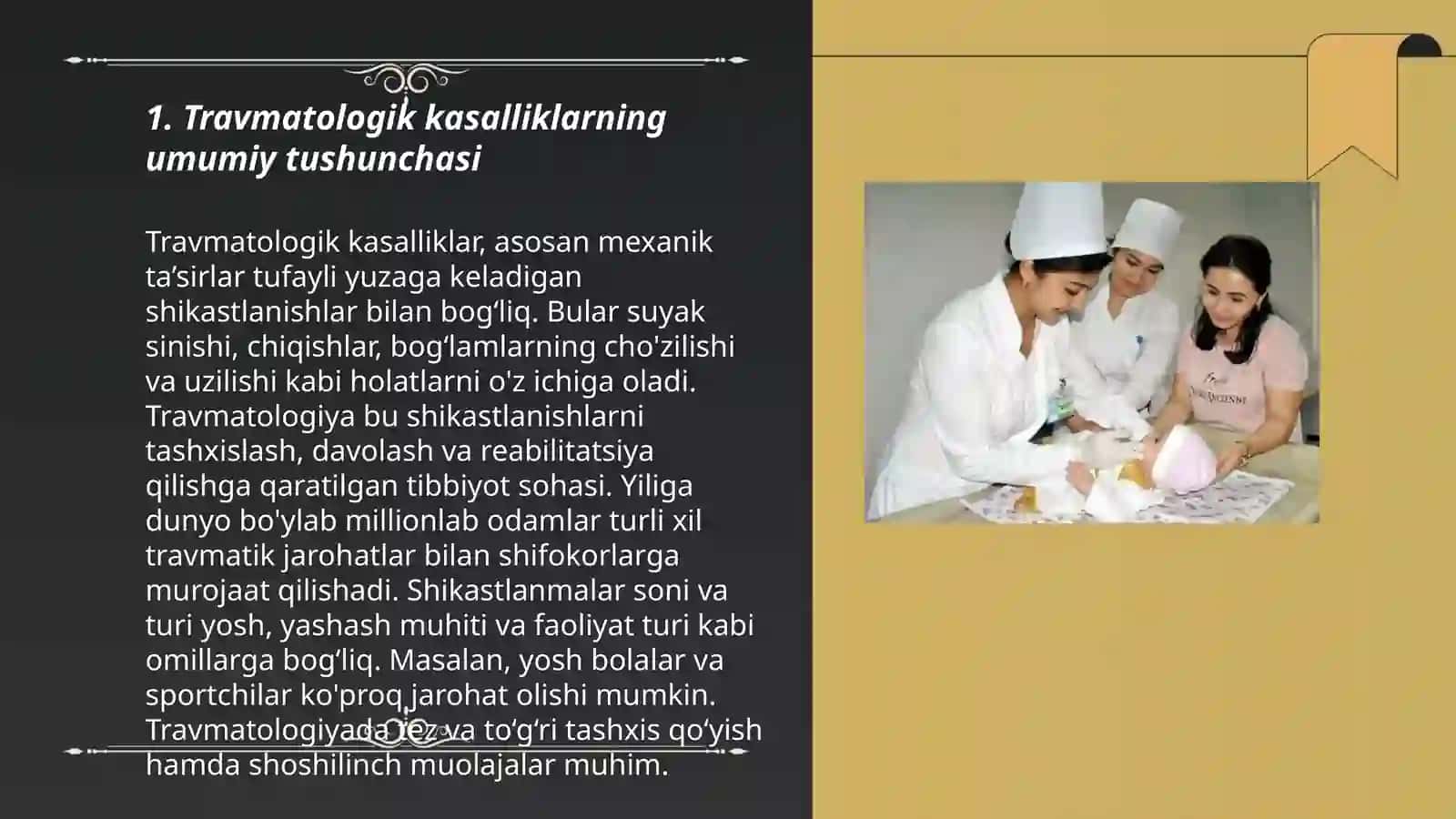 TRAVMATOLOGIK KASALLIKLAR HAQIDA TUSHUNCHA mavzusida taqdimot 3