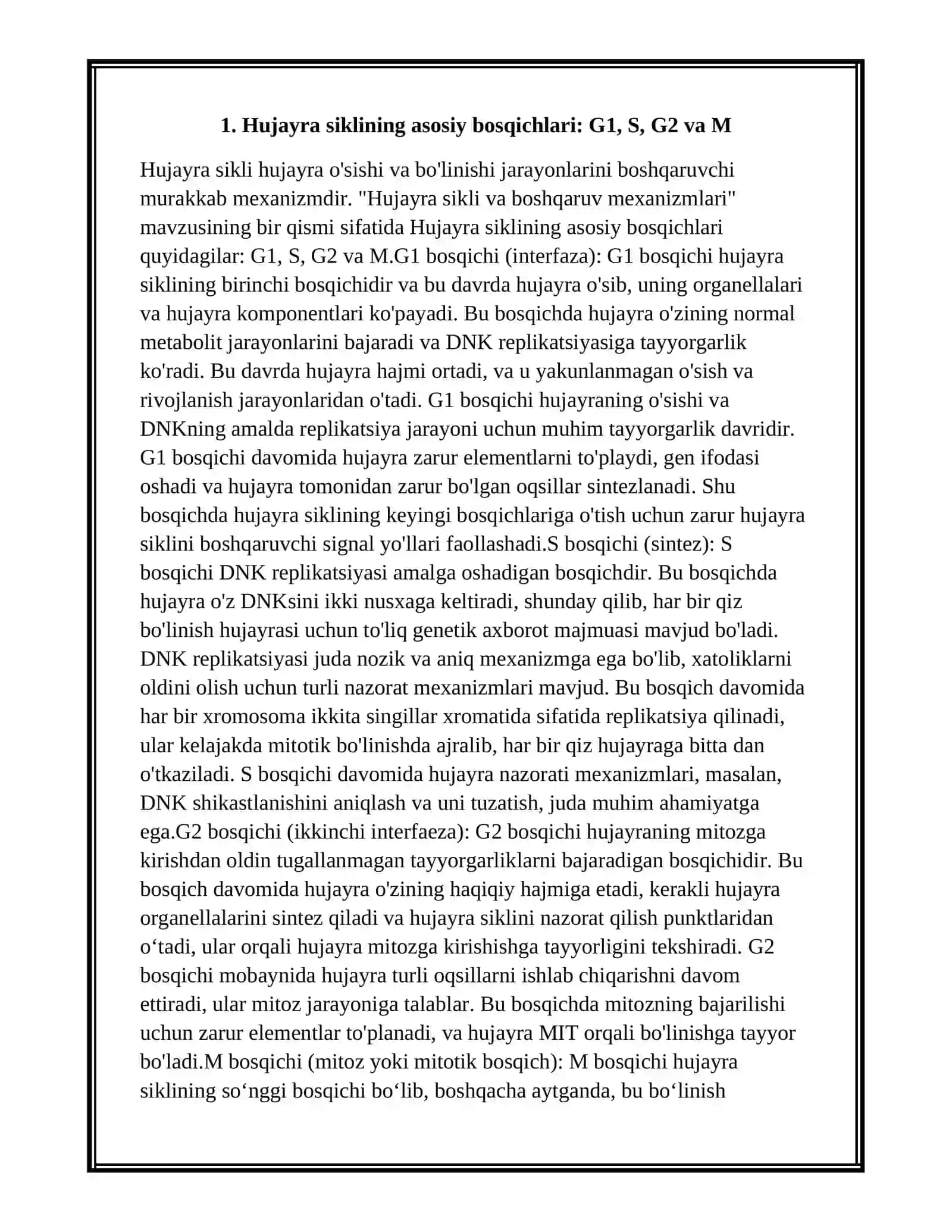 "HUJAYRA SIKLI VA BOSHQARUV MEXANIZMLARI" 3