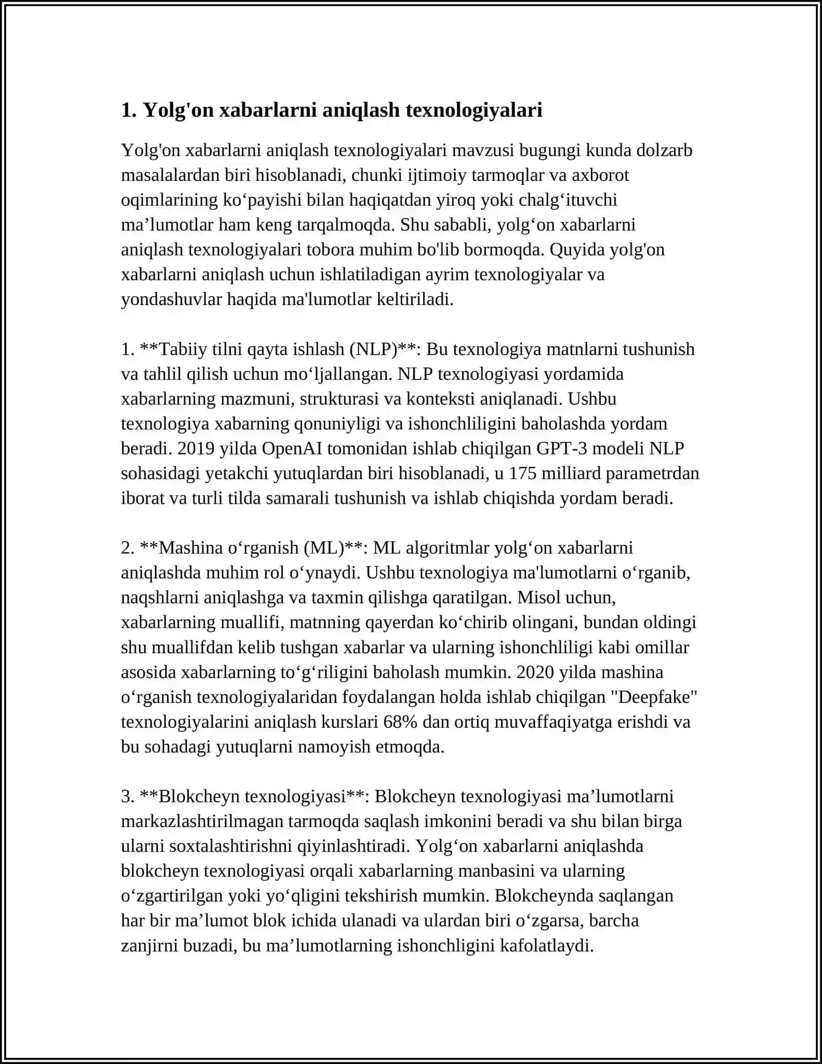 YOLG'ON XABARLARNI ANIQLASH ULARNI TAHLIL QILISH 3