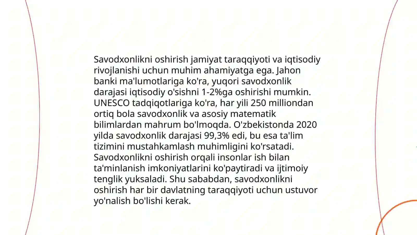 Savodxonlikni oshirish masalasi.Davlat tili haqidagi gazeta maqolasi tahlili.Imlo tamoyillari.Savodxonlik mashqlari 3