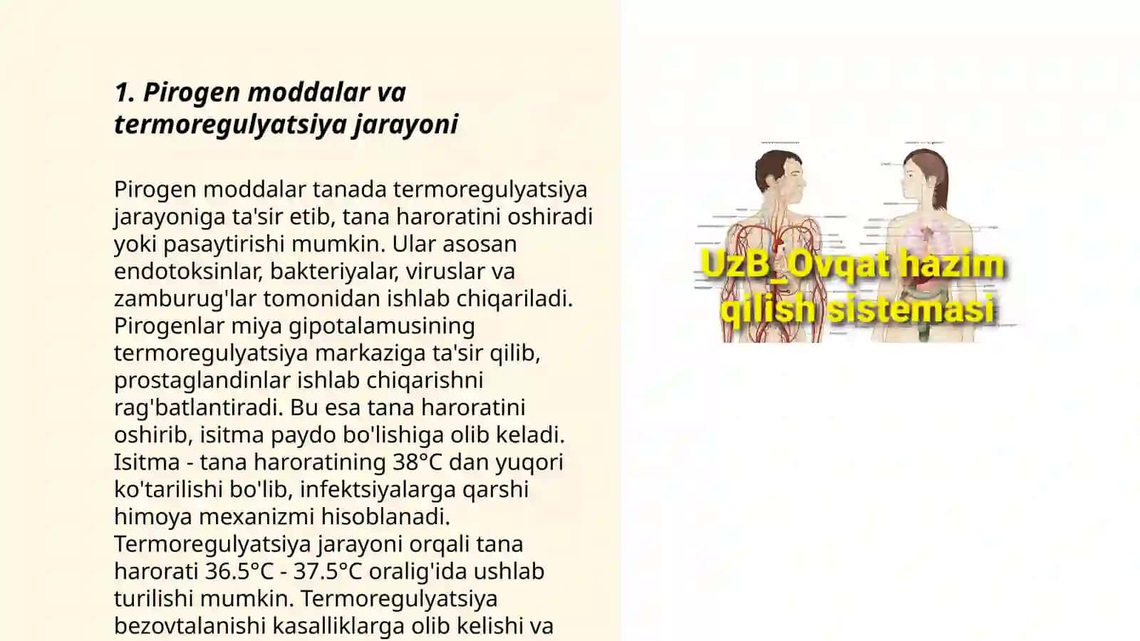 Pirogen moddalar termoregulyatsiya jarayonidagi ahamiyati 3