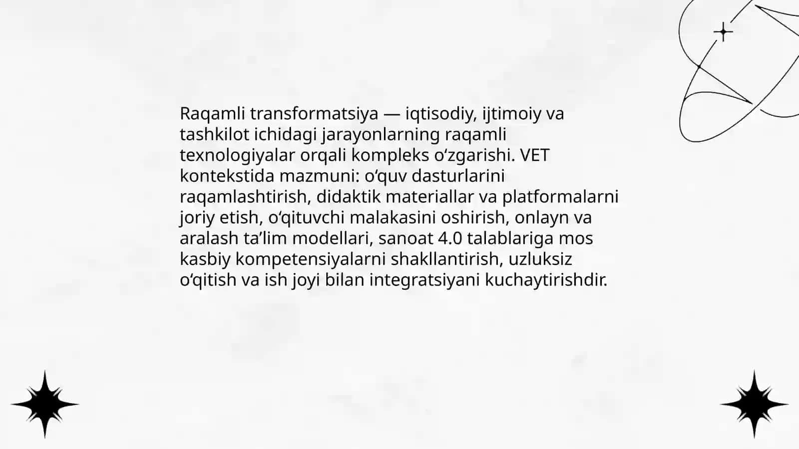 Raqamli transformatsiya: mazmuni, yo’nalishlari va VETga ta’siri 3