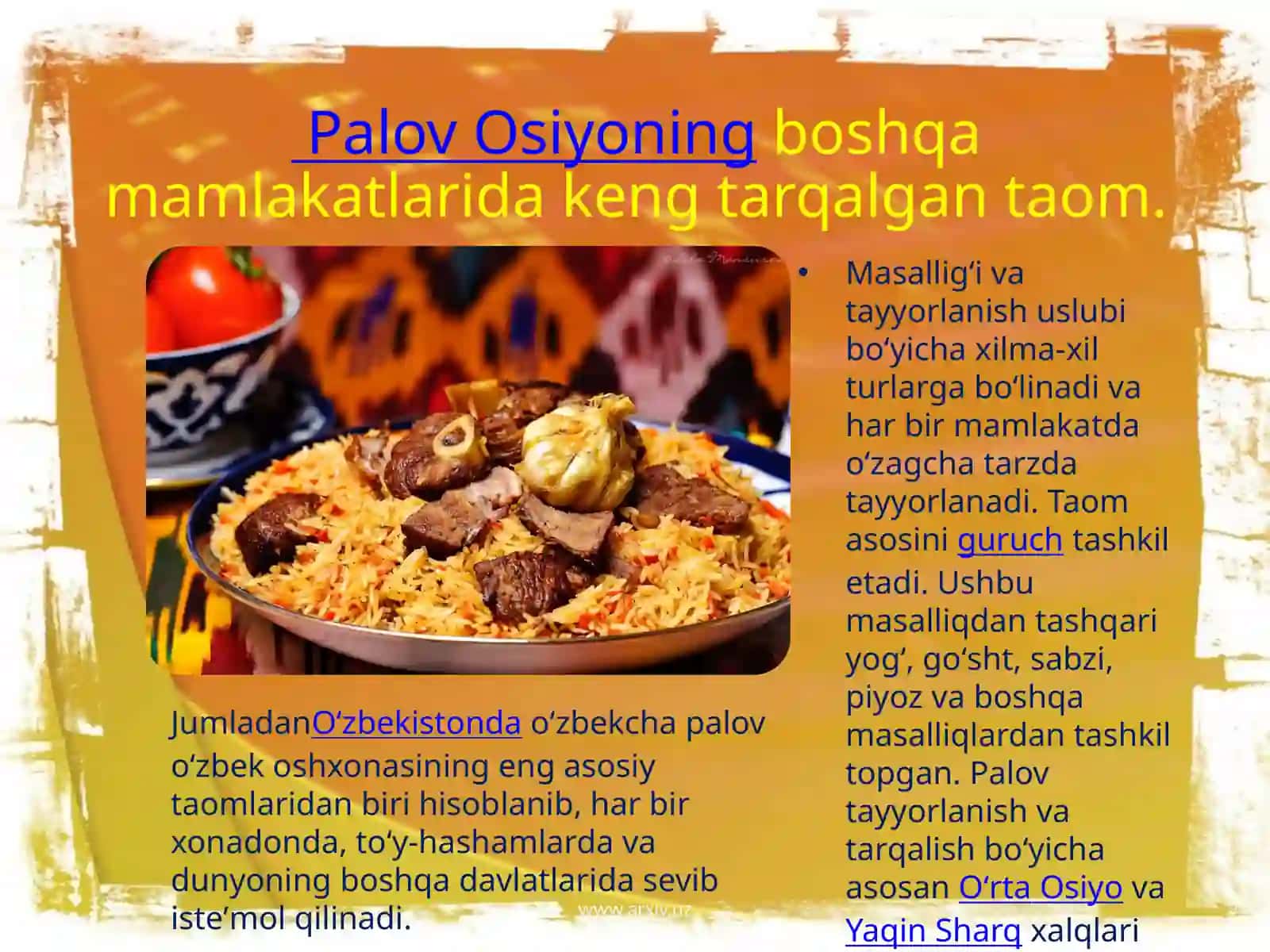 O`zbek milliy taomlari 3