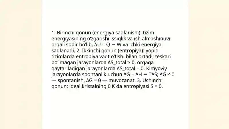 Kimyoviy termodinamika 3