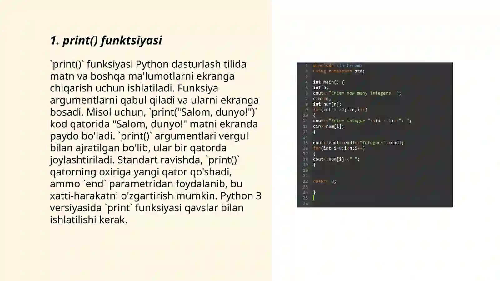 Python dasturlash tilida “build-in function” 3