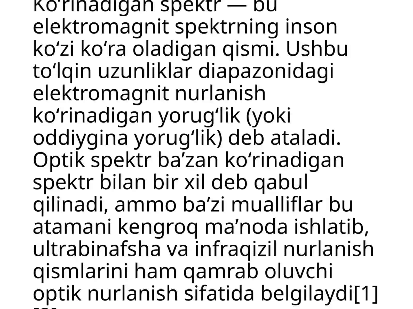 Ko'zga ko'rinuvchi sohada spektrlar 3