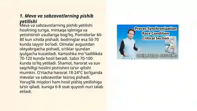 Meva va sabzavotlarning pishib yetilishi 3