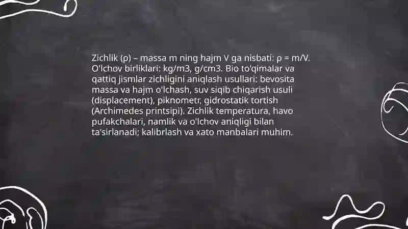 Biologik toʻqimalar va qattiq jismlarning zichligini aniqlash 3