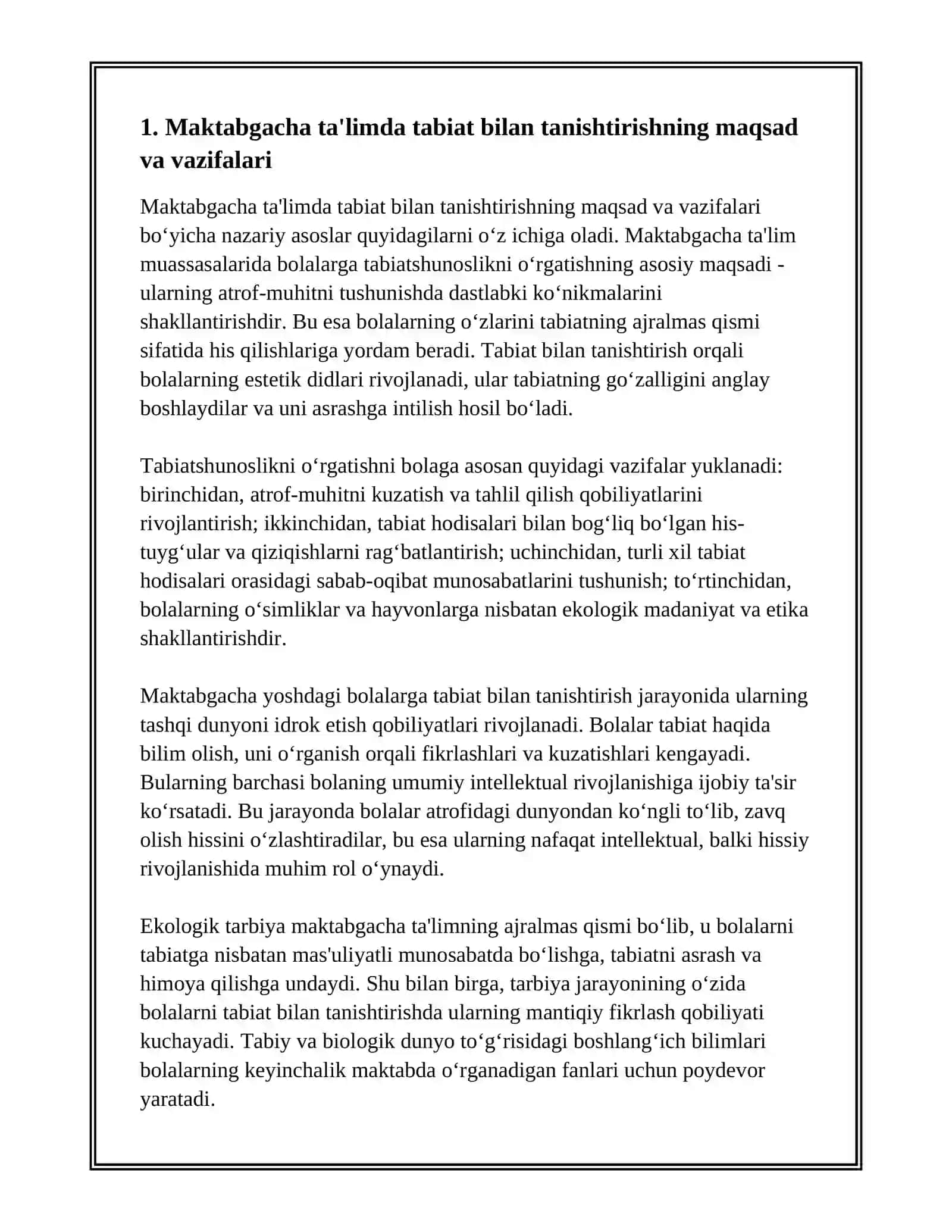 MAKTABGACHA TA’LIMDA TABIAT BILAN TANISHTIRISHNING NAZARIY ASOSLARI 3