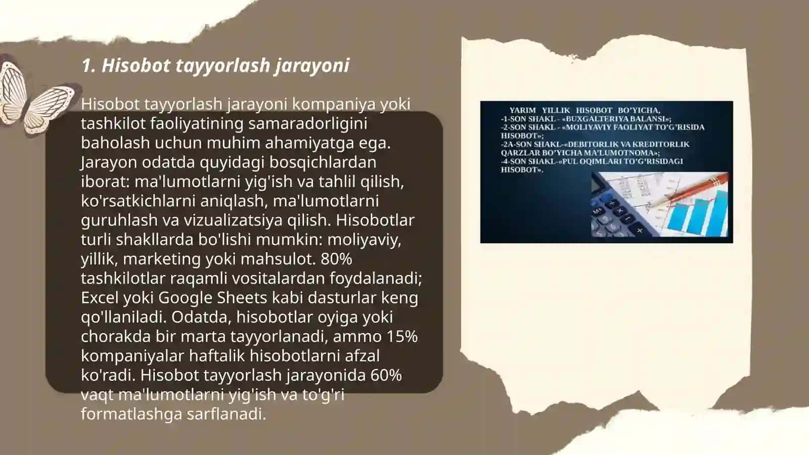 Hisobot tayyorlash ustida ishlash 3