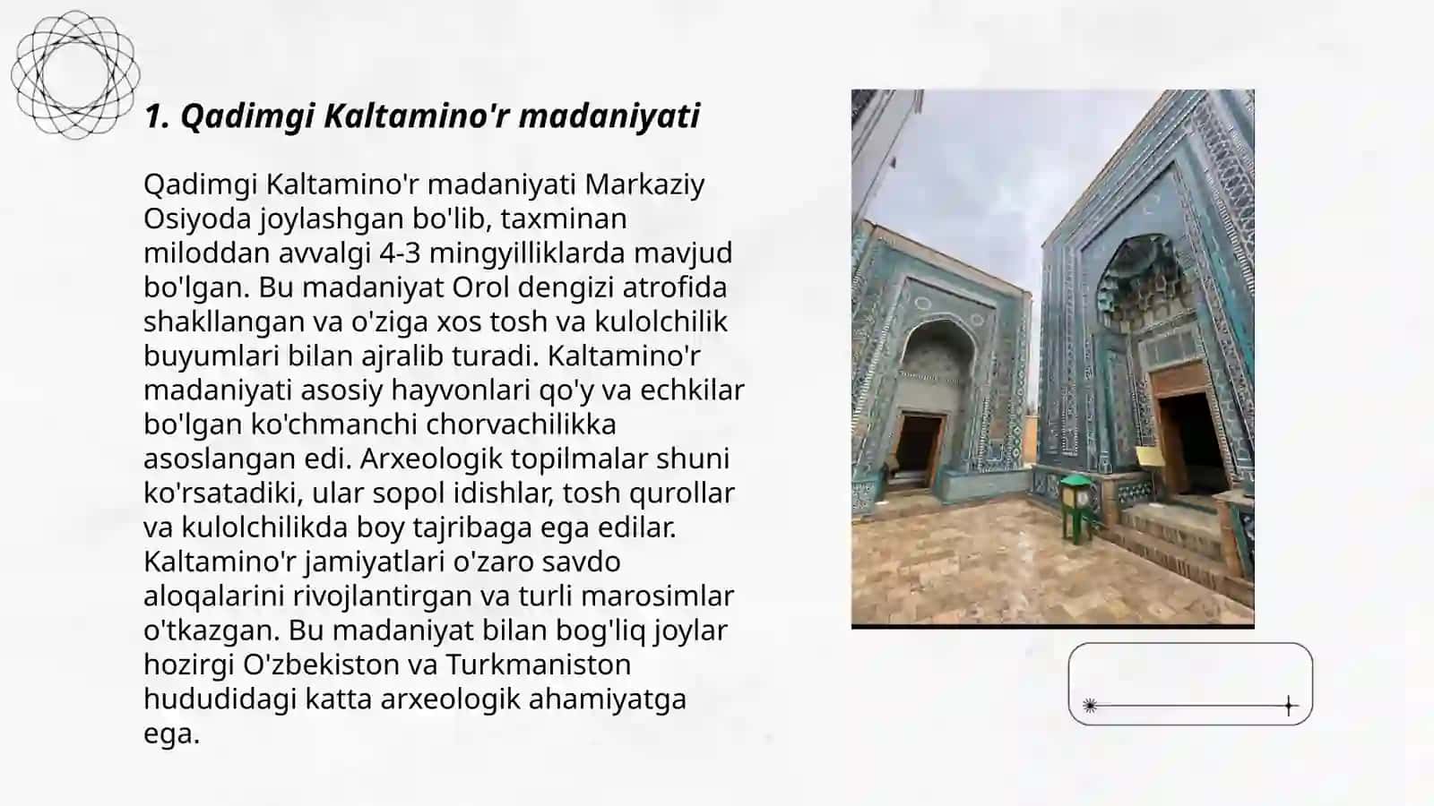 Qadimgi Kaltamino'r madaniyati 3