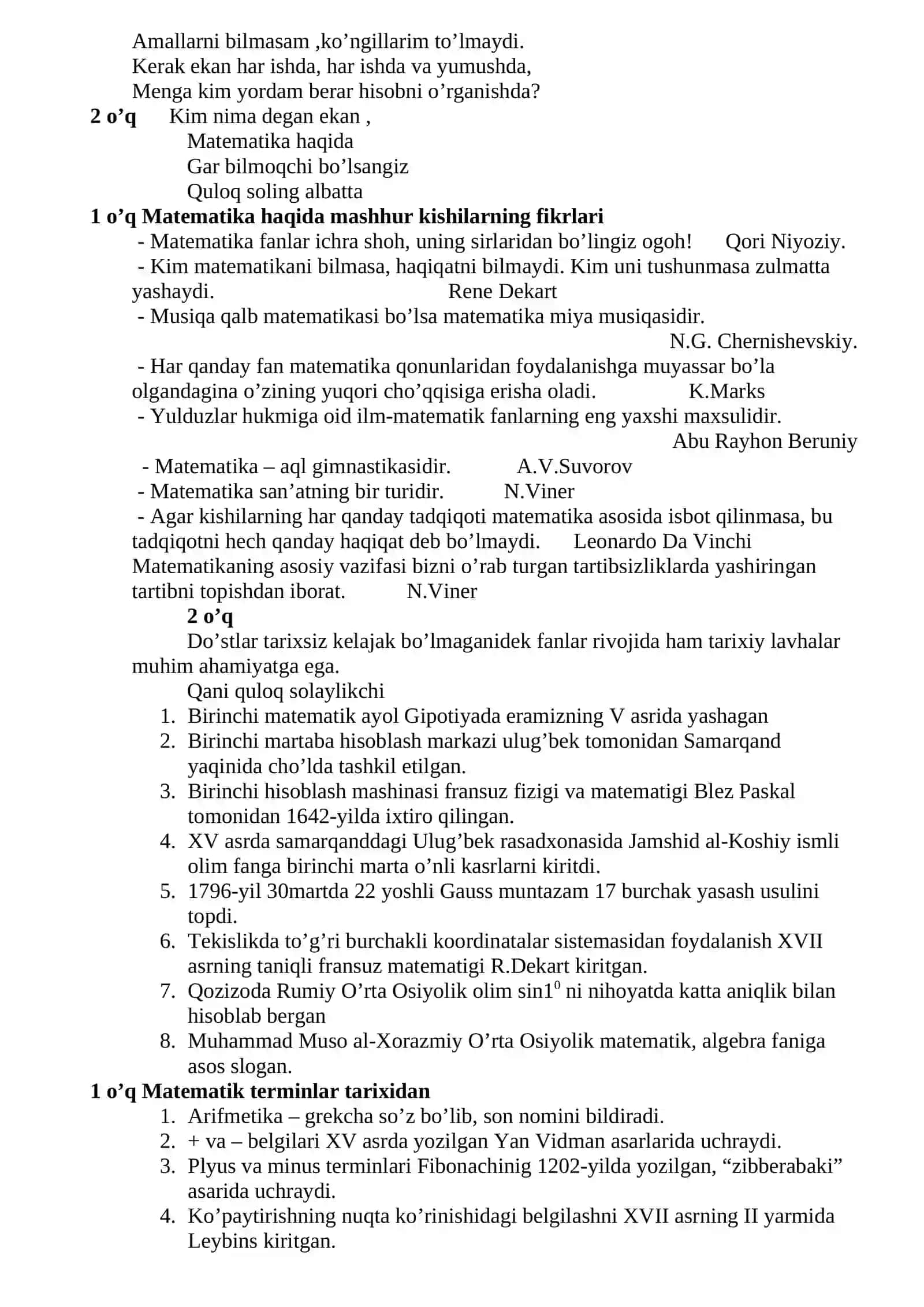 MATEMATIK KECHA 3