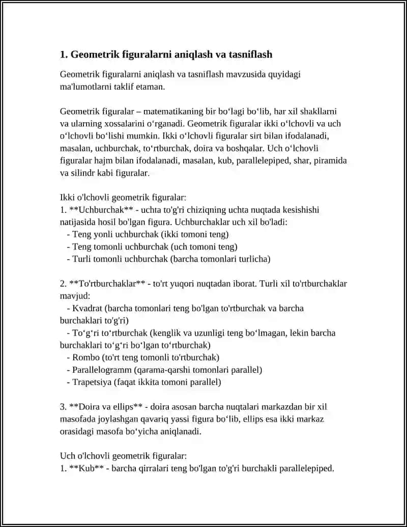 BOSHLANG'ICH SINFLARDA GEOMETRIK FEGURALARNI O'RGATISH USLUBLARI 3