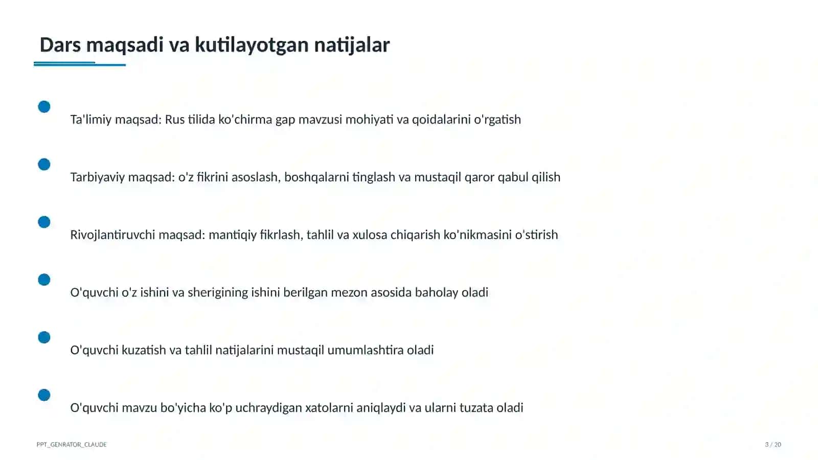 Rus tilida ko'chirma gap (9-sinf) 3