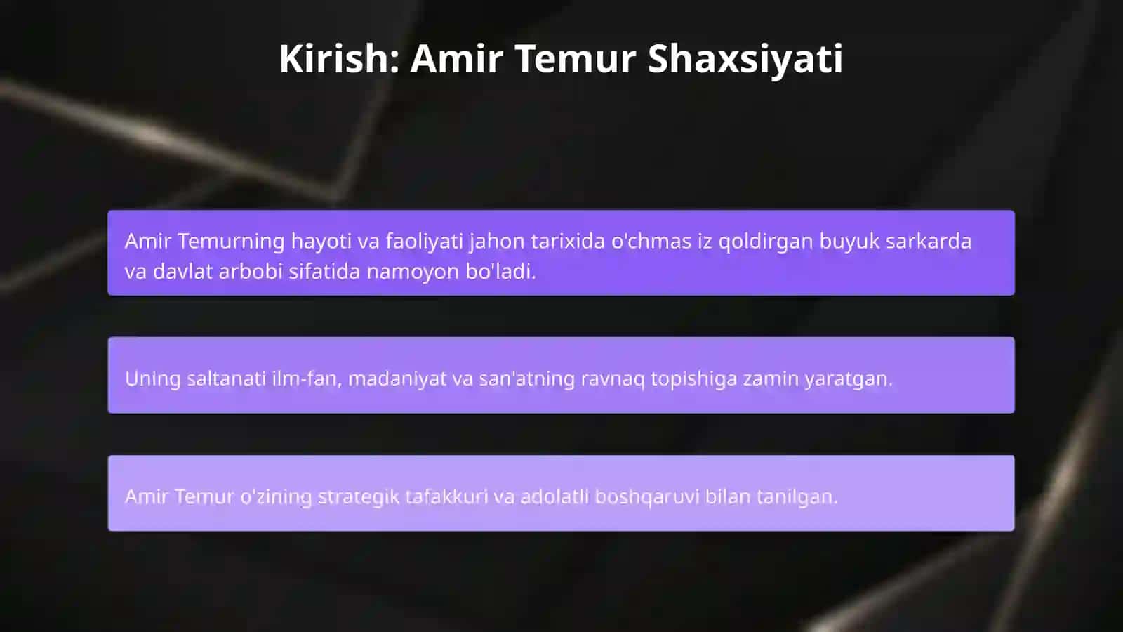 Vatanimiz qahramoni: Amir Temur buyuk davlat arbobi 3