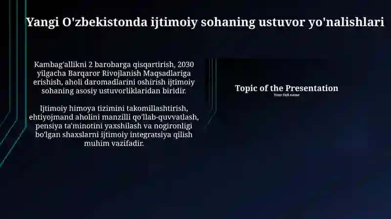 Yangi O'zbekistonda ijtimoiy sohaning ustuvor yo'nalishlari 3