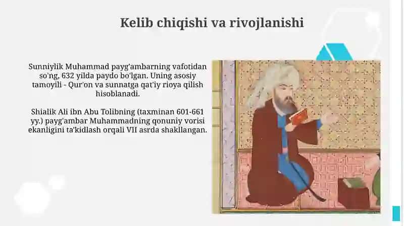 Islom dinida asosiy yoʻnalishlar suniylik shialik xorijiylik 3