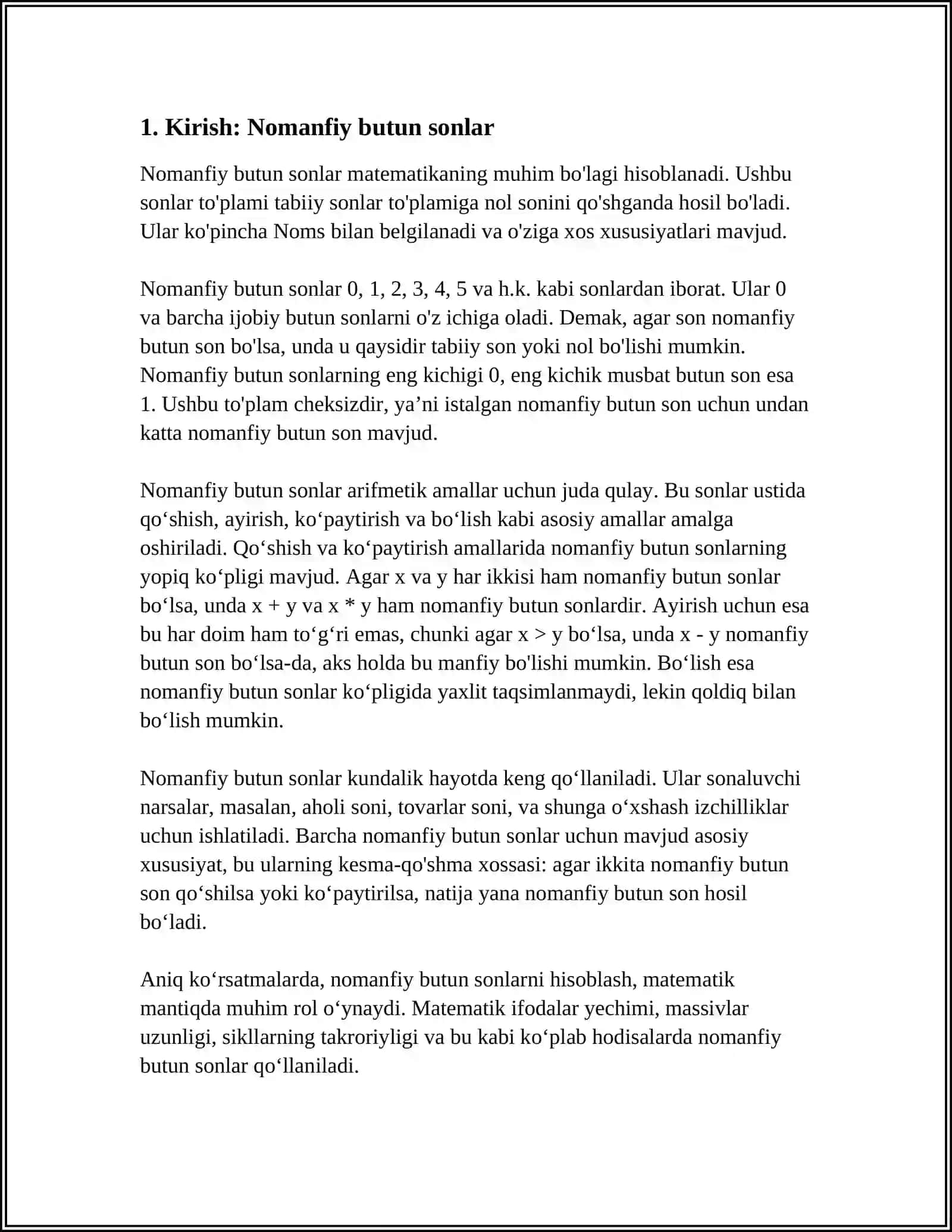 KOʻP XONALI NOMANFIY BUTUN SONLAR USTIDA ARIFMETIK AMALLARNI OʻRGATISH METODIKASI 3
