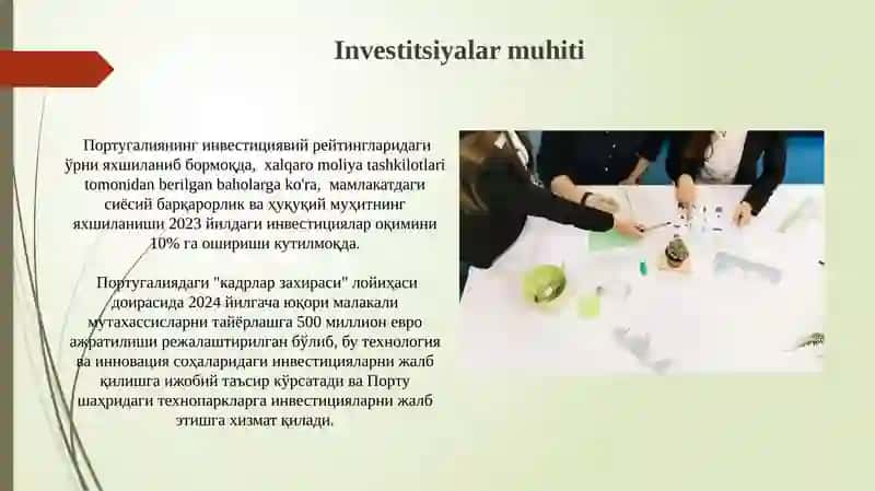 Portugaliya TMKlar boshqaruv faoliyati Iqtisodiy koʻrsatkichlari Biznes yuritish madaniyati 3